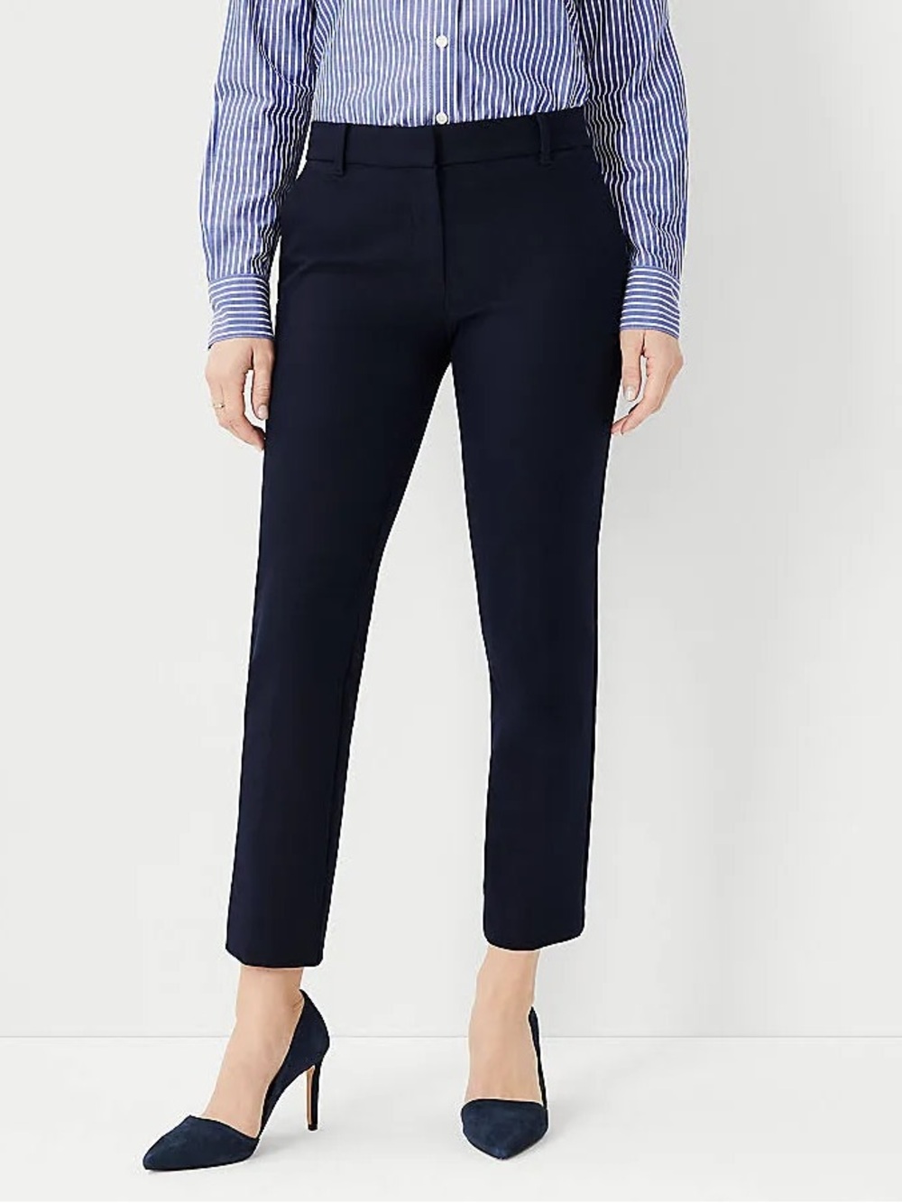 Ann Taylor Navy Slim Cropped Dress Pants